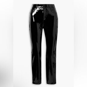 Faux patent leather skinny pants